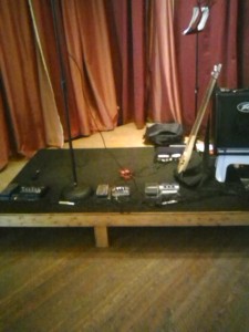 Shot of stage showing RP and amp setup