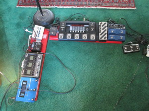 RP500 top center, with JamMan stereo looper to its right. That's where all the big sounds on this piece come from.