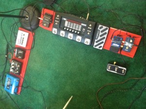 My rig as of October 2015. Digitech iStomp is to the left of the RP500. 